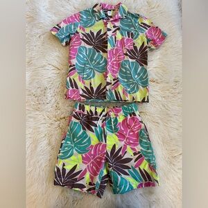 Gap boys swim trunks and party shirt, size 8